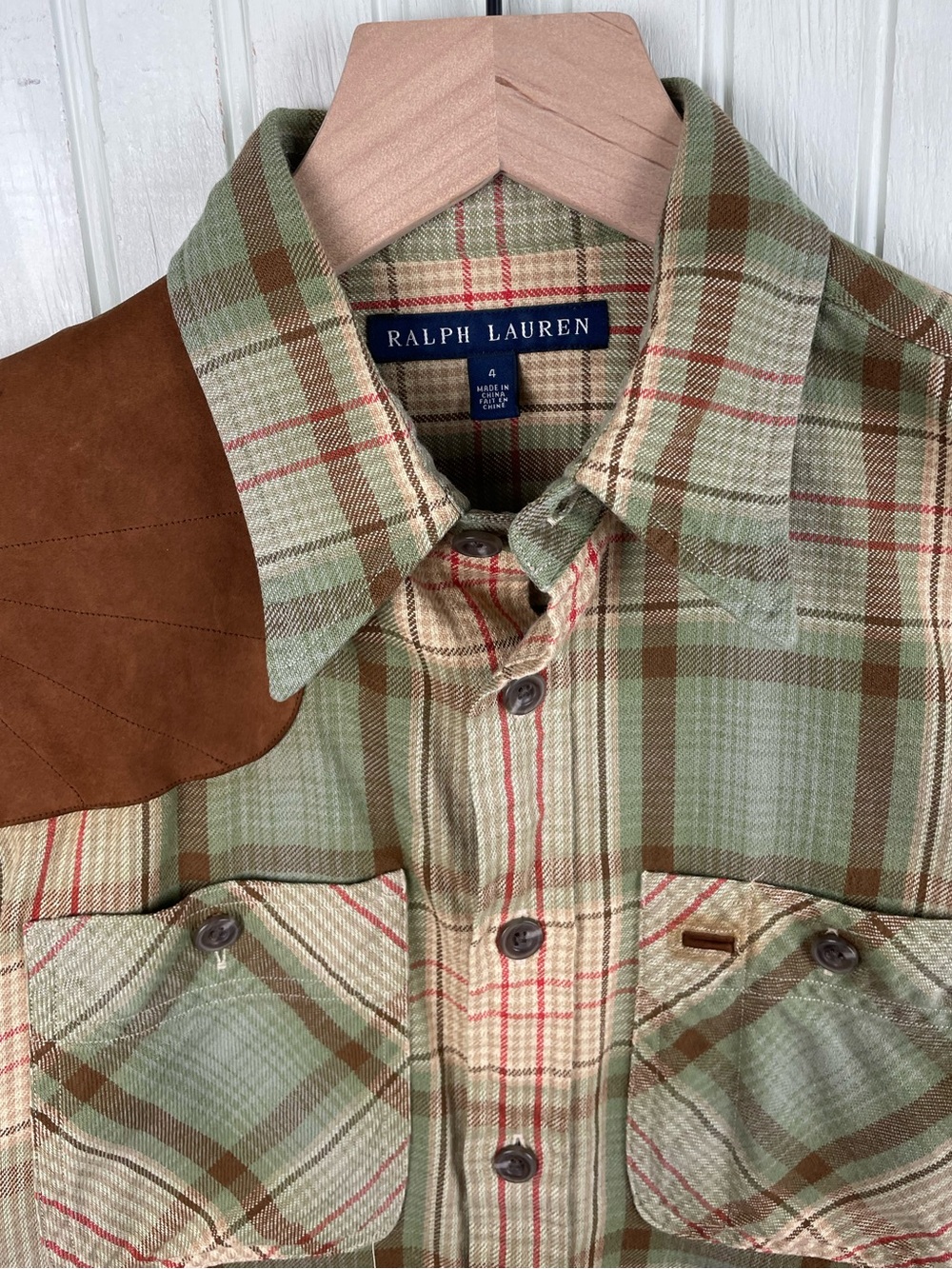 Vintage Ralph Lauren Women's Plaid Long Sleeve Hunting Shirt Size 4 Equestrian - Picture 3 of 9